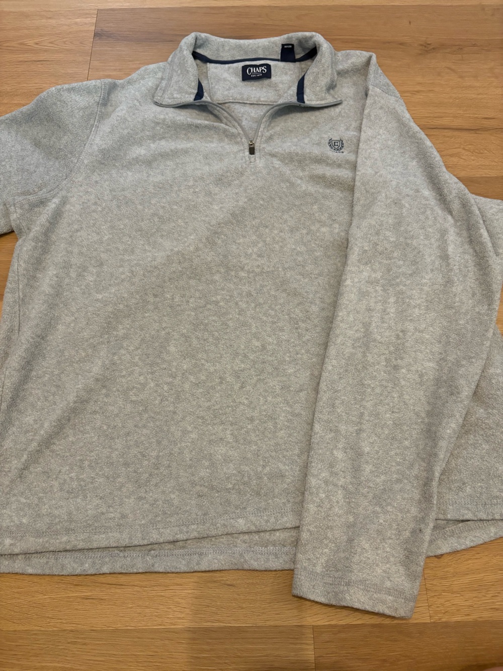 Chaps Light Gray Quarter-Zip Pullover Sweater Men's XXL 2XL